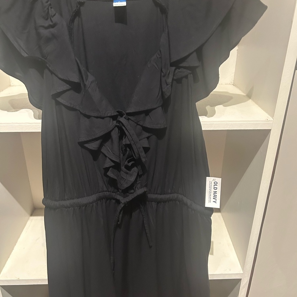 Old Navy black ruffle dress size large new with tags - Picture 8 of 16